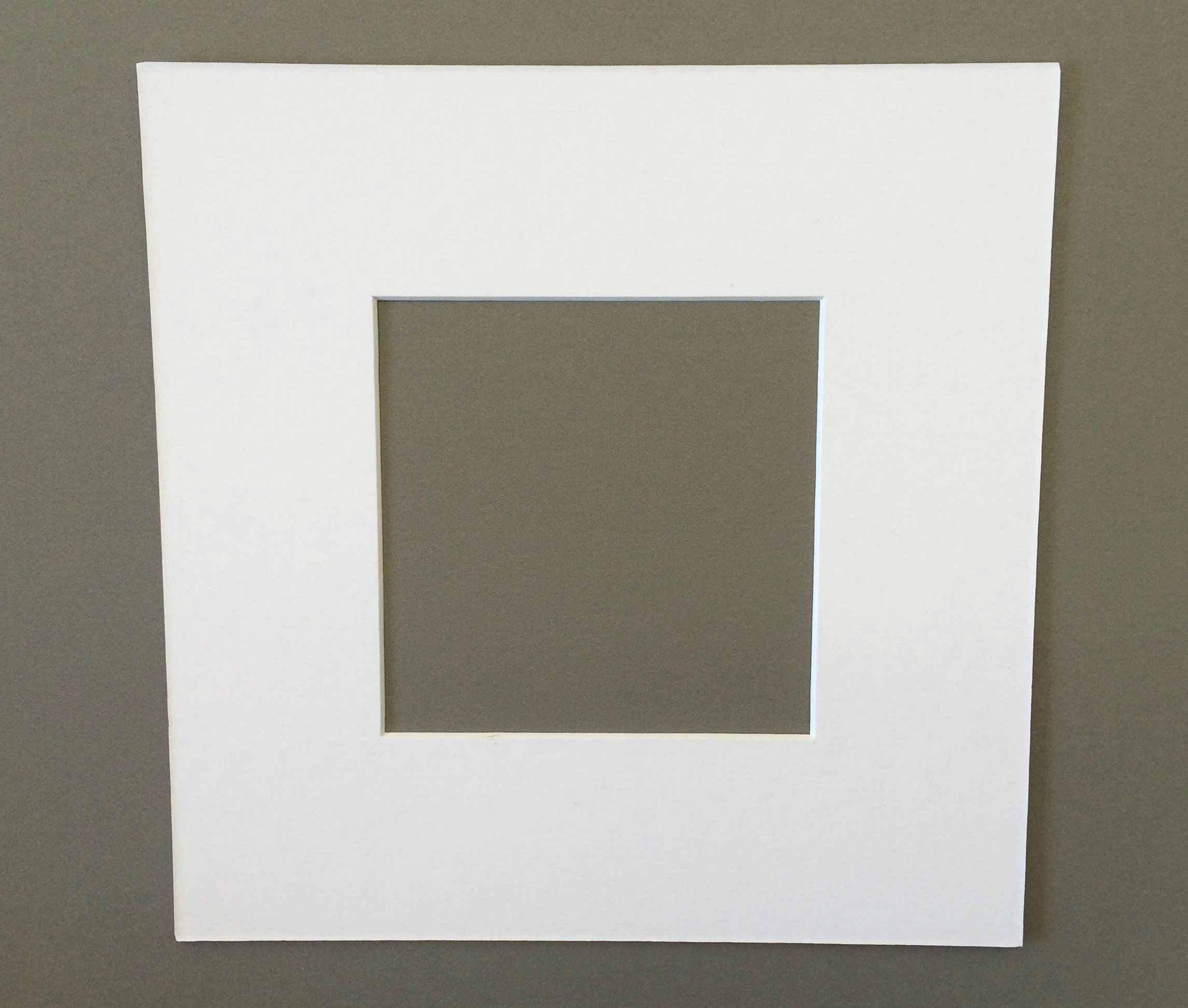 1 12x12 Square White Picture Mats with White Core Bevel Cut for 8x8 Pictures-image-34