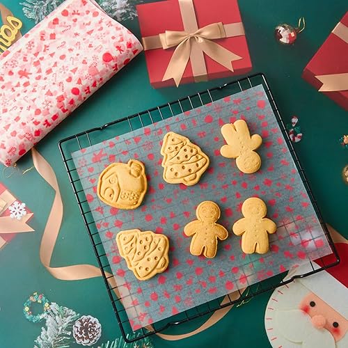 Miniatura 4 de Zezzxu 100 hojas de papel encerado de Navidad, papel pergamino de Navidad, papel a prueba de grasa, papel seco, papel de envoltura para canasta de