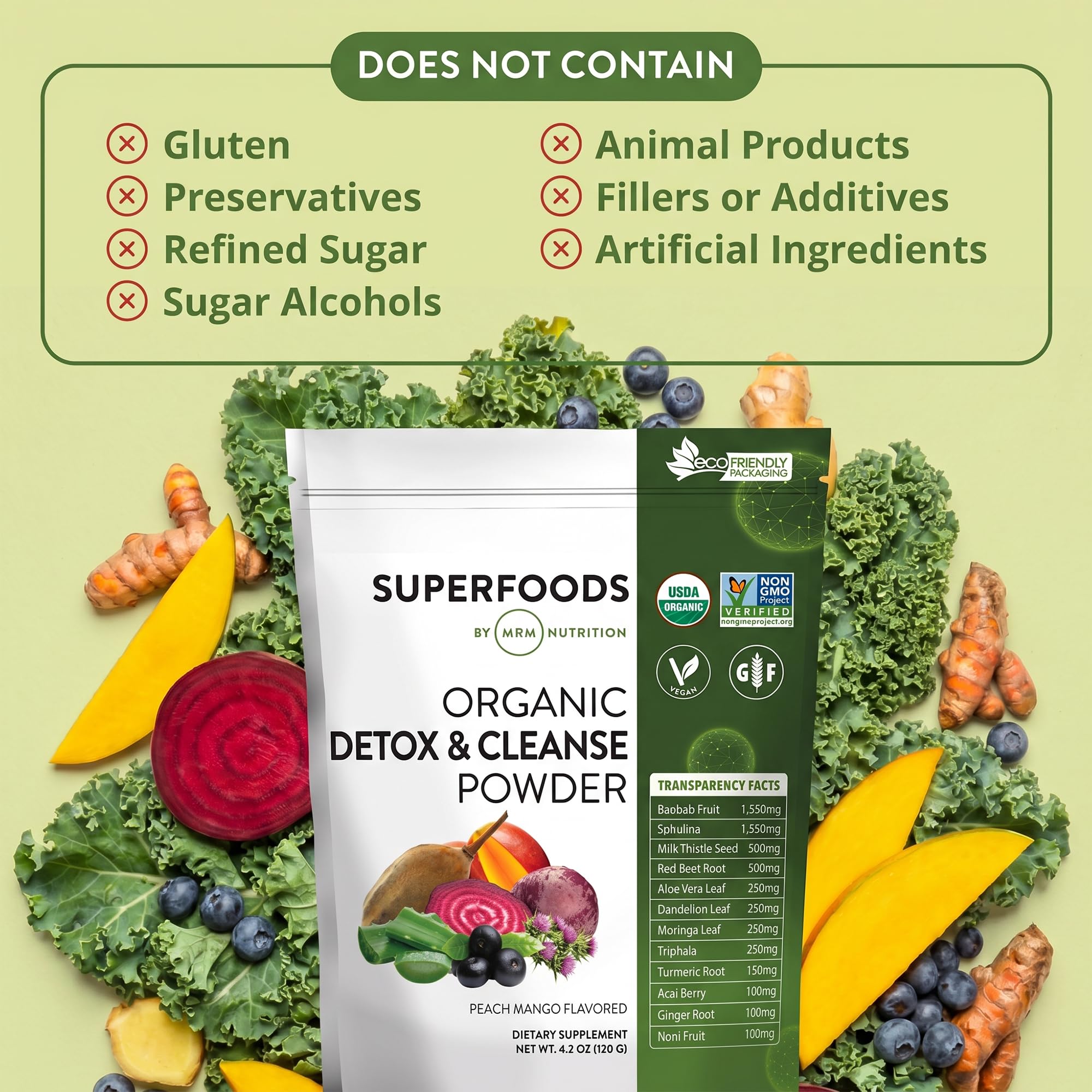 MRM Organic Detox and Cleanse Powder - Peach Mango Flavor - 15 Servings — Amazon image 8