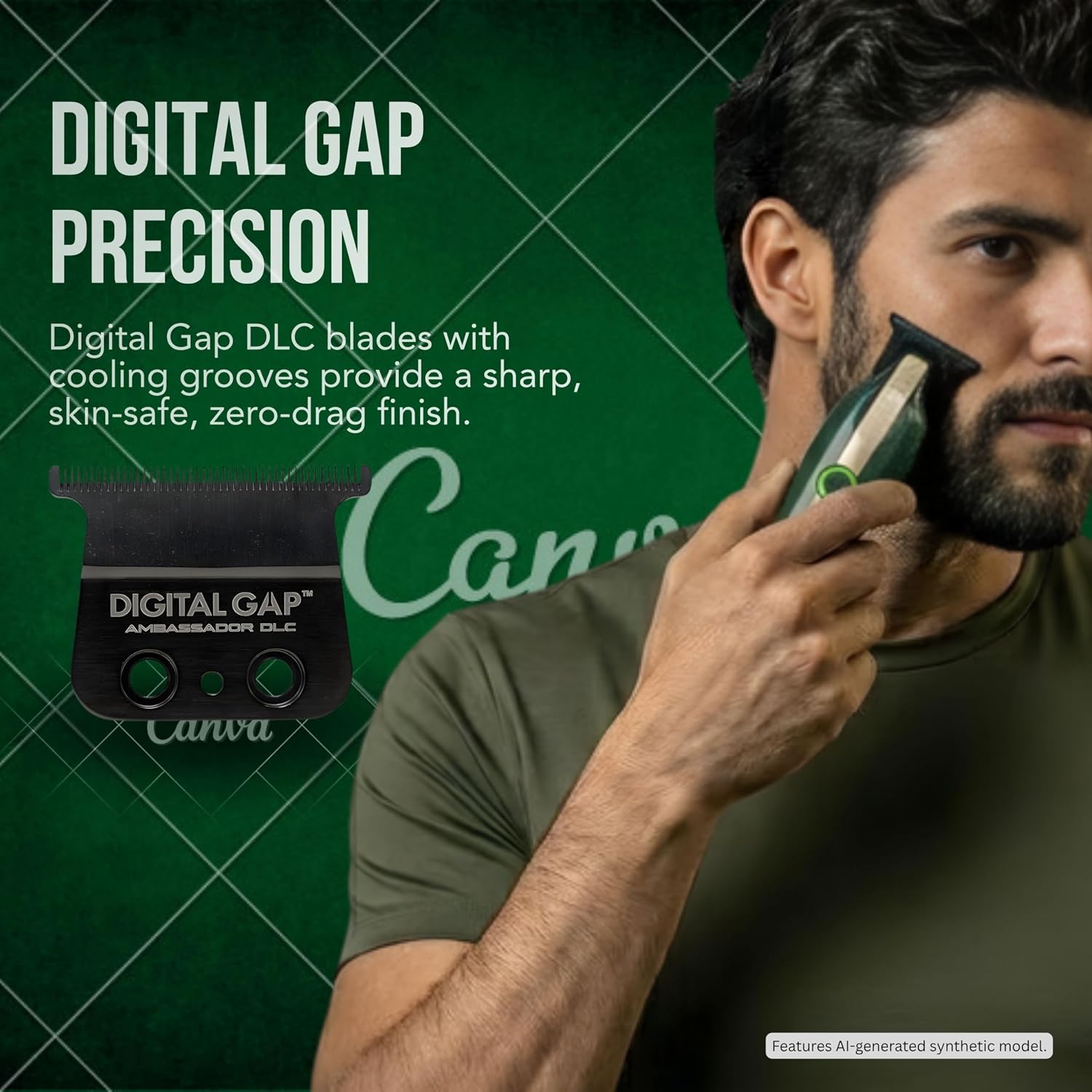 Cocco Veloce LITE Professional Hair Trimmer for Men – DLC Blade, Cordless Barber Trimmer with 7000 RPM Motor, USB-C Fast Charging, 4-Hour Runtime, Beard & Hair Detail Trimmer (Green & White)