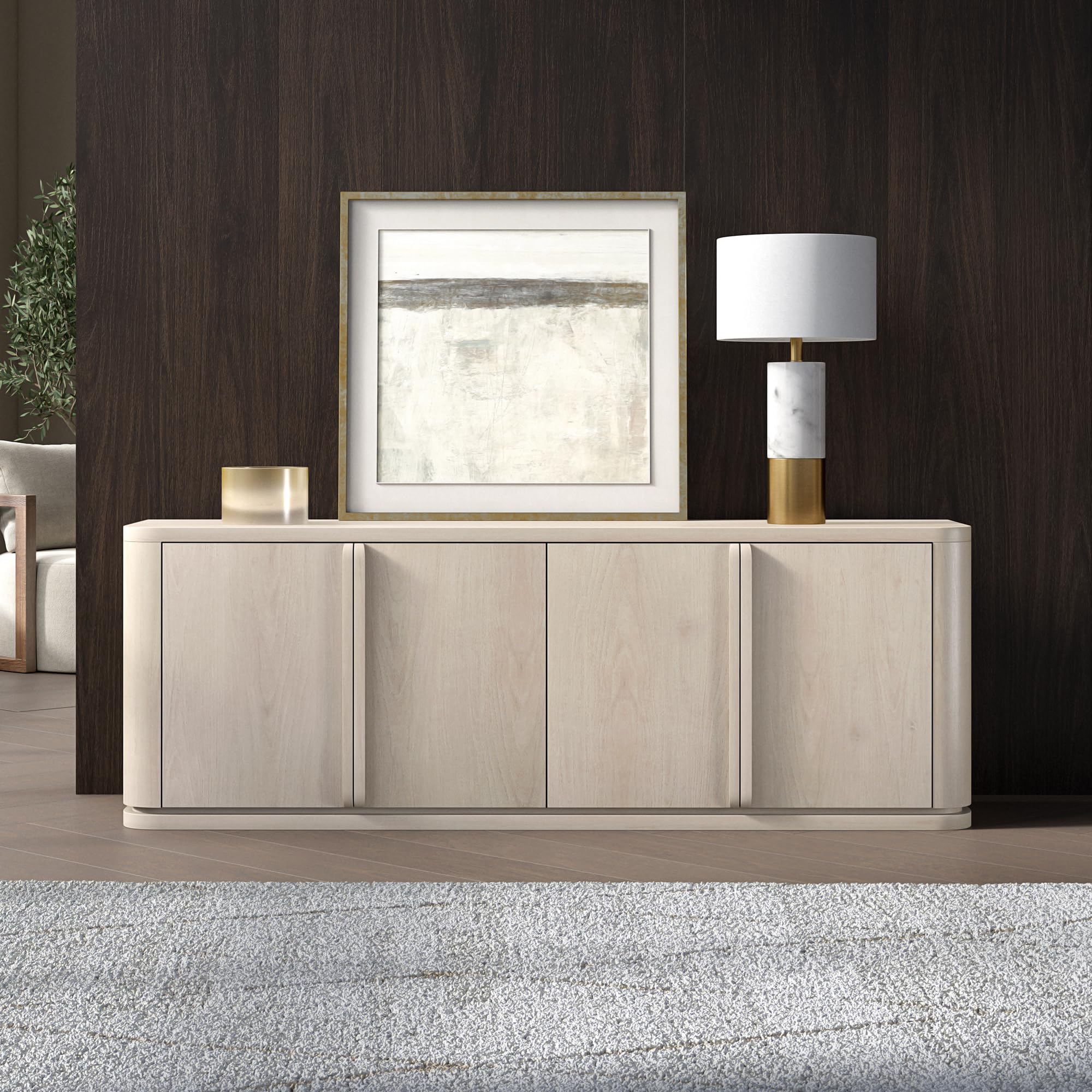 Henn&Hart TV Stand for TVs up to 75'' with 2 Storage Cabinets, Adjustable Shelves and Cable Management Cut-Outs for Living Room, Family Room, or