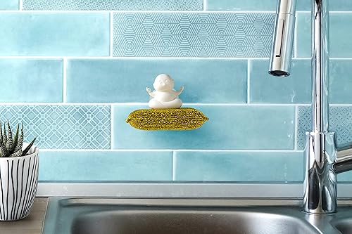 Miniatura 2 de PELEG DESIGN Yogi - Soporte de esponja de plástico para fregadero de cocina con ventosa, soporte para esponja para platos, seca todo tipo de