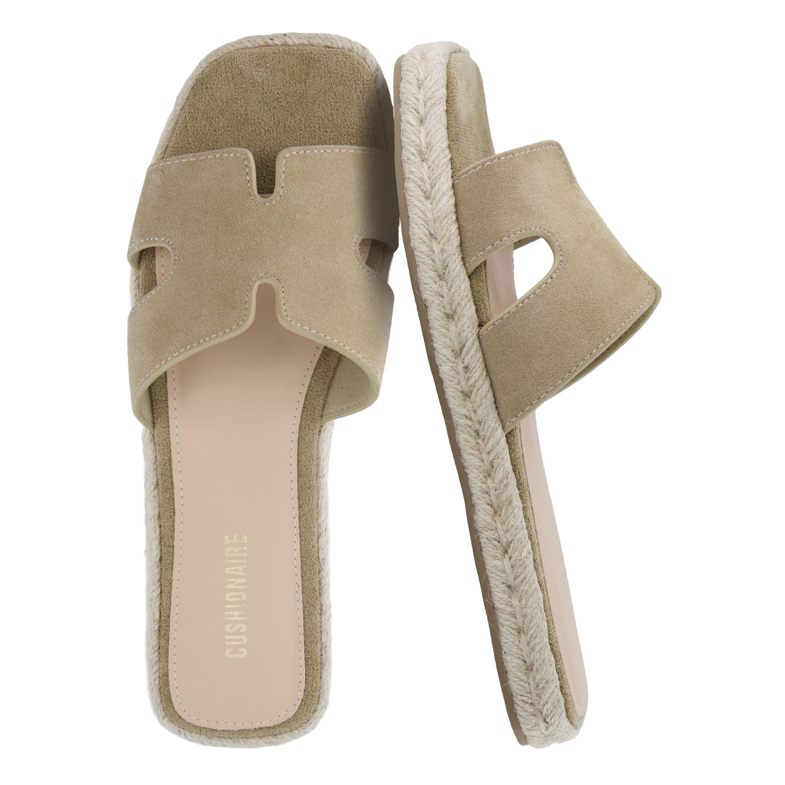 CUSHIONAIRE Avocado - Espadrillas da donna, tomaia in pelle scamosciata, con plateau avvolto in iuta e plantare imbottito
