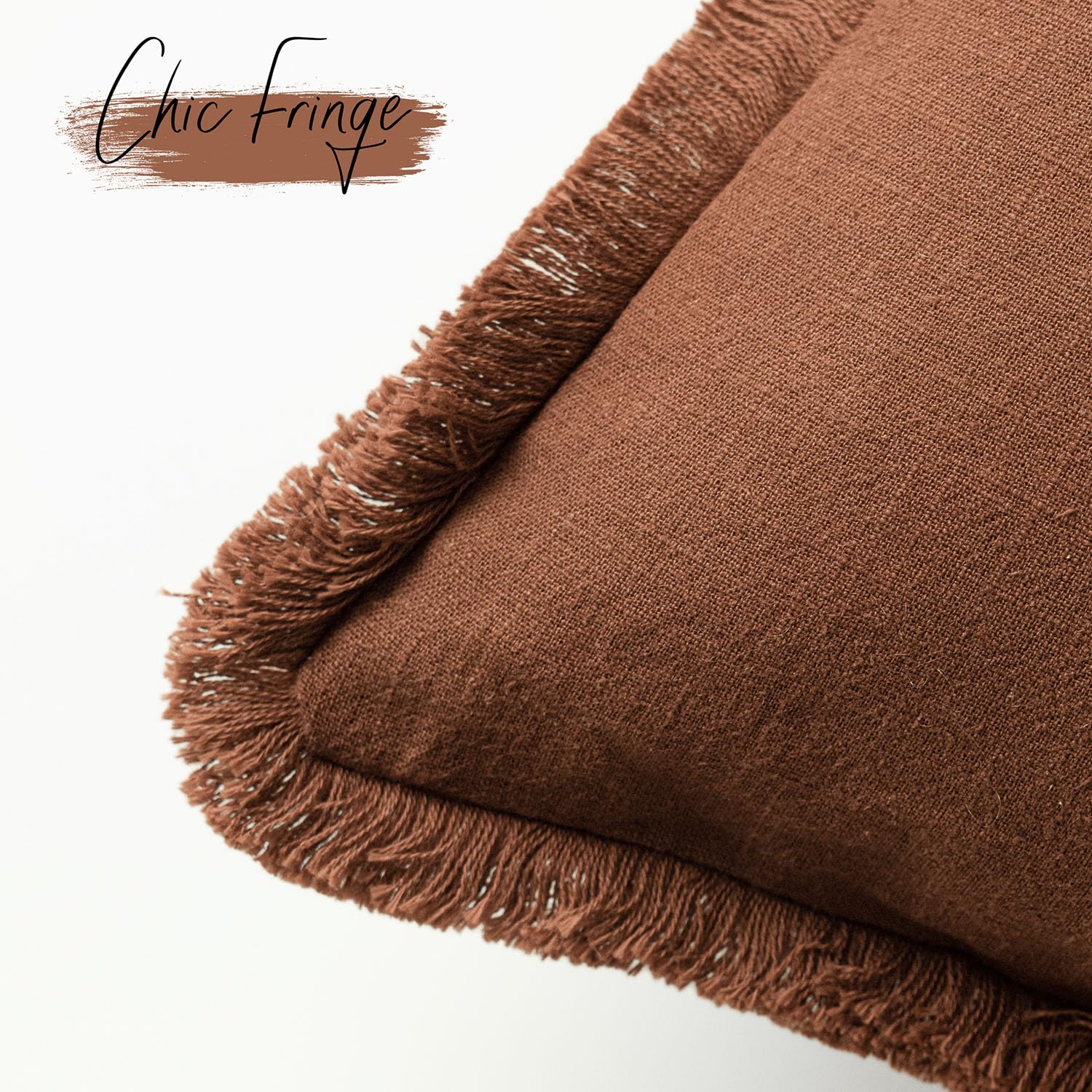 Linnen kussen met franje – Oud en Stoer Woonaccessoires