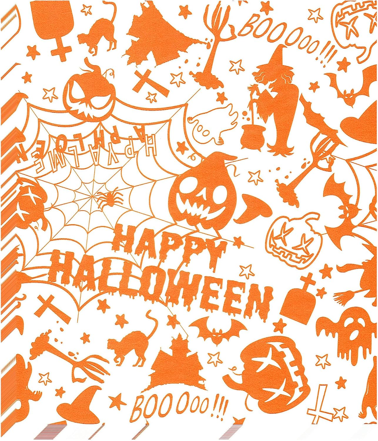 100pcs Halloween Themed Wax Paper Sheet, Food Picnic Printed with Pumpkin, Spider and Spiderweb, Greaseproof Paper,Waterproof Dry Hamburger Liners Wrapping Tissue (Orange)