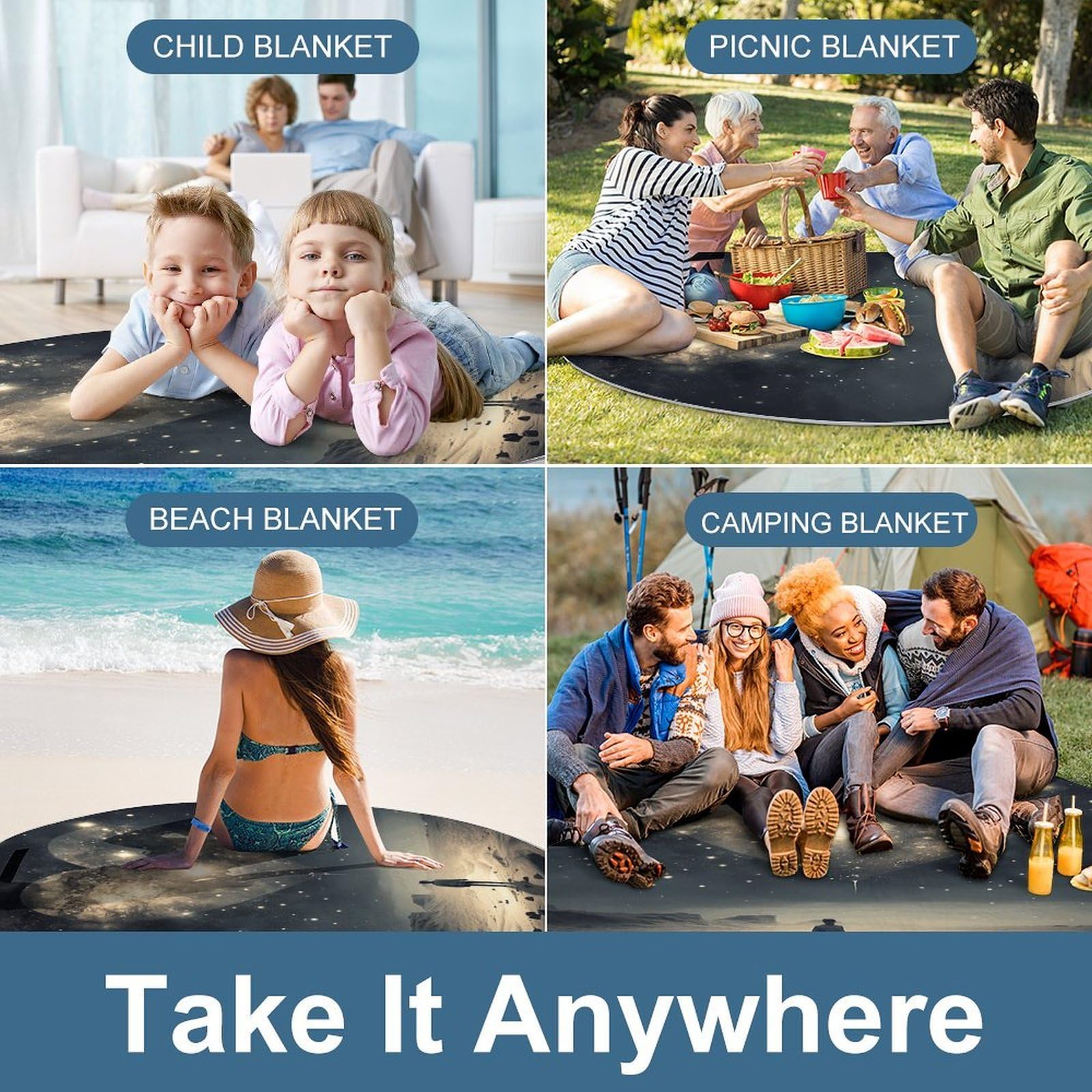 Koce piknikowe w kształcie gwiazdy, serca, okrągłe, składane, lekkie, plażowe, wodoodporny, na zewnątrz, na wiosnę, lato, kemping, do parku, trawy podróżnej