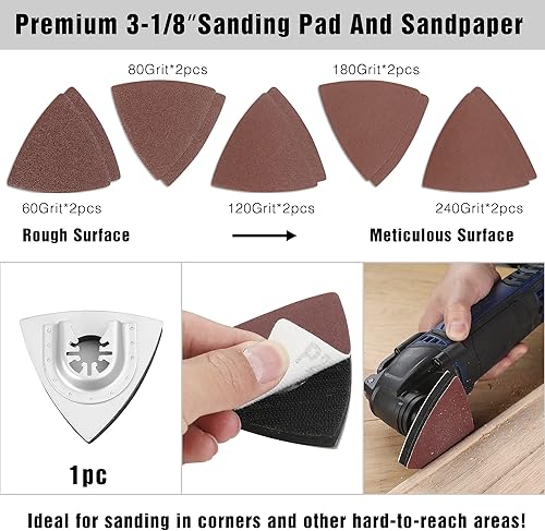 Miniatura 5 de WORKPRO 25 piezas de accesorios oscilantes multiherramienta, hojas de sierra oscilantes de liberación rápida para cortar madera y metal, plástico,