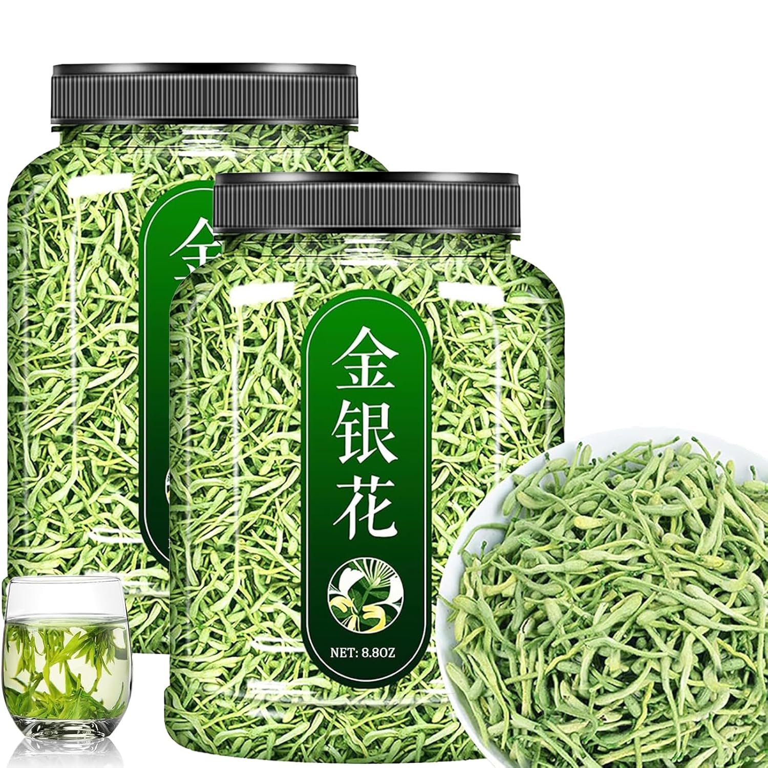 Honeysuckle Buds Organic,8.8oz 100% Pure Natural Honey Suckle Buds,Honeysuckle Buds Herb,Traditional Health Tea (2PCS)