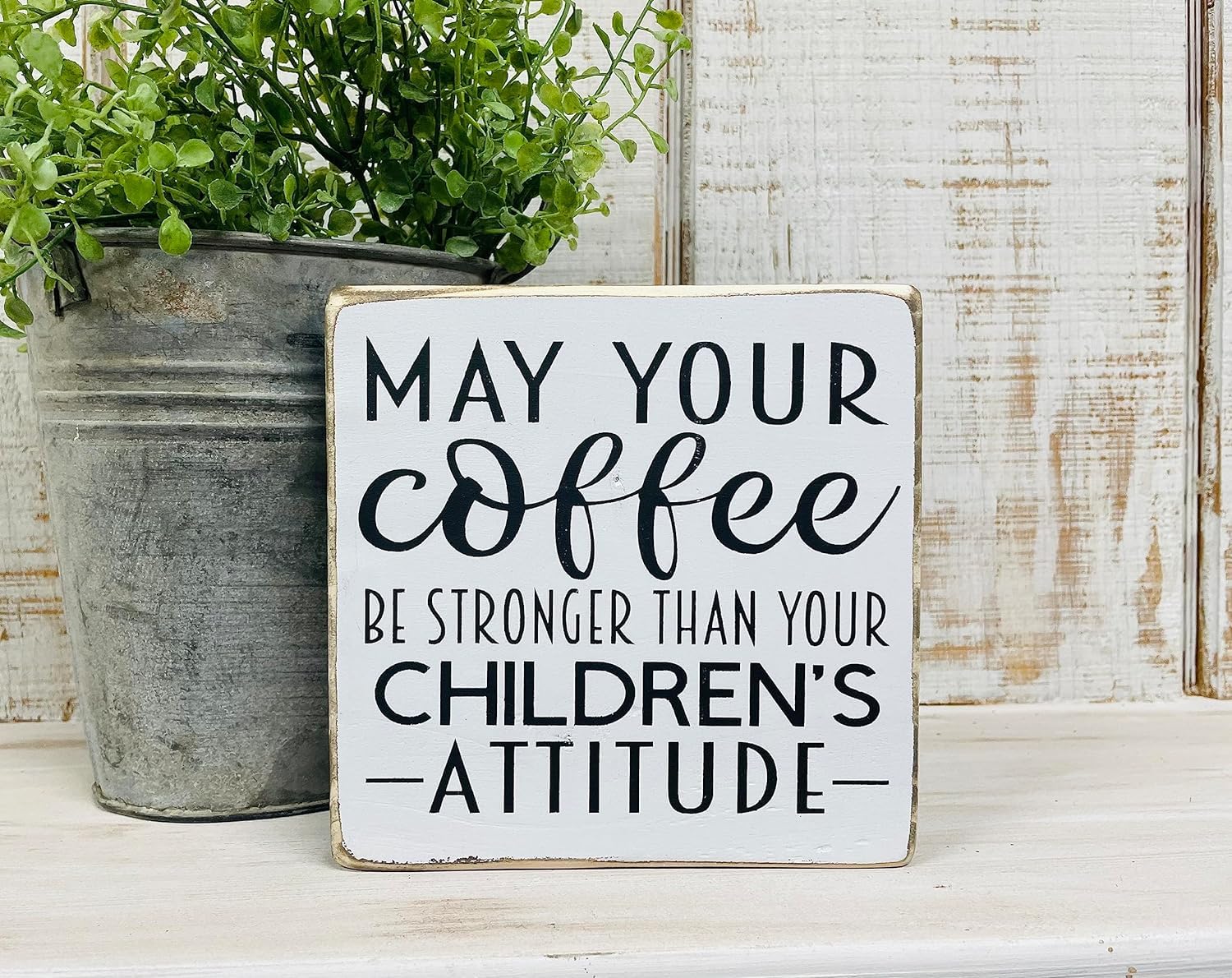 Kwqdozf As Pic May Your Coffee Be Stronger Than Your Kids Attitude Vintage Metal Aluminum