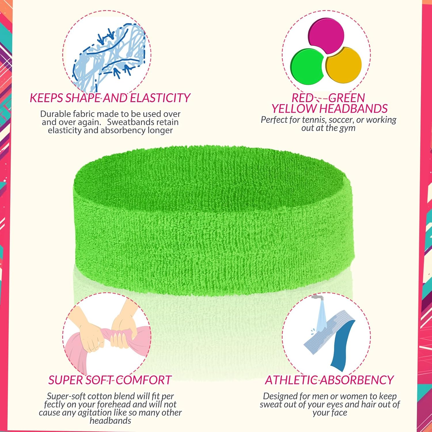 3pcs Tutu Skirts Set for Women Costume Neon Tutu Bottoms with Sweatbands Striped Tube Socks for 80s Costumes