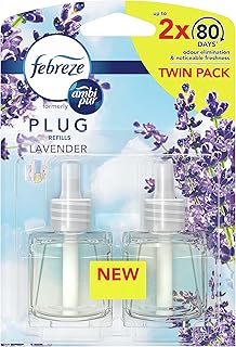 Febreze Ambi Pur Air Freshener Plug-In Diffuser Refill, Odour Eliminator, lavender, 40 ml (20 ml x 2)