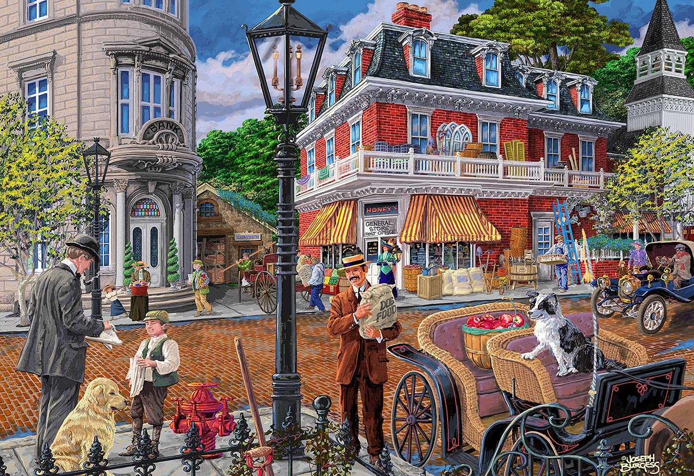 Wooden.City 505 +5 Piece Drewniane Puzzle Main Street - Drewno Nostalgia Jigsaw Puzzle Dla Dzieci I Dorosłych - Zabawa Vintage Retro Puzzles Z Niezwykłymi I Unikalnymi Ukrytymi Kawałkami W Kształcie Zwierząt - Duża Puzzle