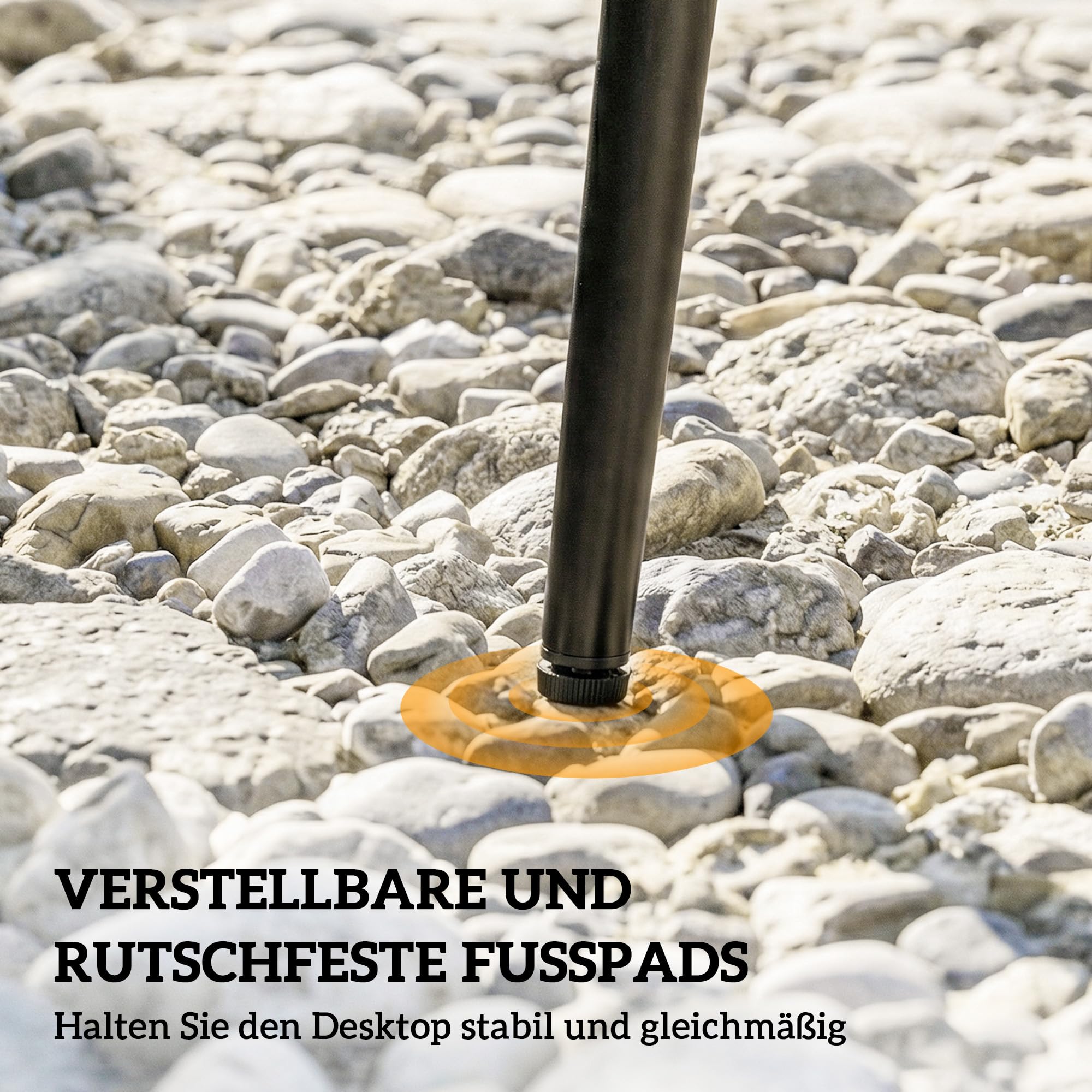Outsunny Gartentisch Stahl 80 x 80 x 74 cm Buffettisch 4 Personen Grau | Mit Stahlrahmen, PE-Rattan-Rand, Verstellbaren Füßen, Campingtisch, Balkontisch, Outdoor Esstisch, Garten, Terrasse, Balkon