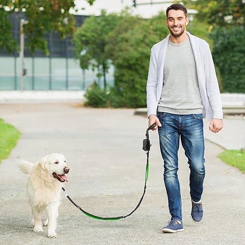 Miniatura 4 de Correa para perro sin tirones, resistente, de 6 pies, con 4 asas de tráfico acolchadas de control. Clips fuertes + anillos. Ultra-reflectante. Bolsa