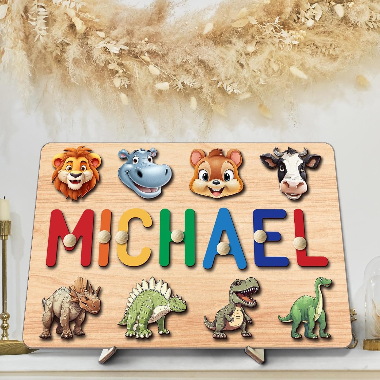 Name Puzzle for Kids Personalized Name Puzzles for Toddler Baby Easter Gifts Wooden Custom Baby Name Puzzle Gifts Toys for 1 2 3 Year Old Boys Girls 1st Birthday Gifts for Babies Toddlers