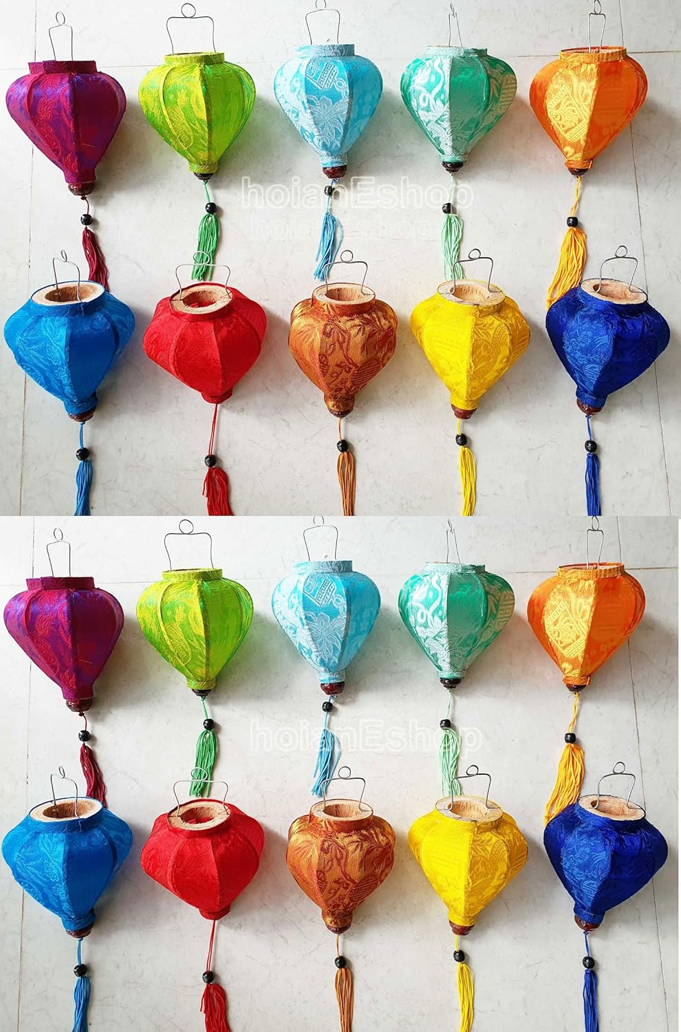 Small Mini Silk Lanterns for Christmas Decor, Wedding Decor, Restaurant Decorations, Garden Party Decorative - Set of 16 pcs (Set 16 Color #2)