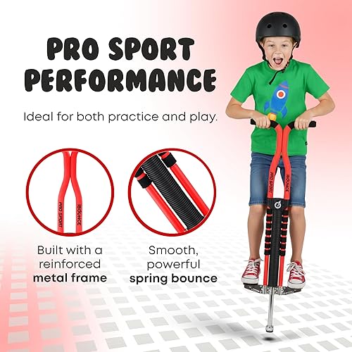 Miniatura 16 de New Bounce Pogo Stick para niños – Pogo Sticks para edades de 9 años en adelante, 80 a 160 libras – Edición Pro Sport, calidad, fácil agarre, Negro