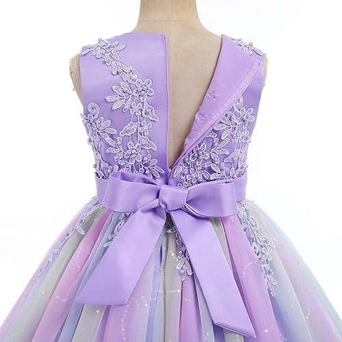 Miniatura 5 de Vestido de encaje para niña de las flores para niños, boda, dama de honor, fiesta, vestido largo formal, vestido de princesa de comunión, vestidos