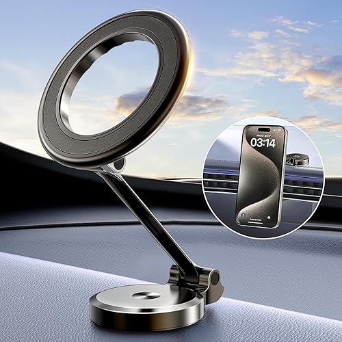 MP-MALL Soporte magnético para automóvil Mag-Safe, soporte magnético para iPhone con manos libres, para iPhone 15, 14, 13, 12 Pro Max Plus (negro)