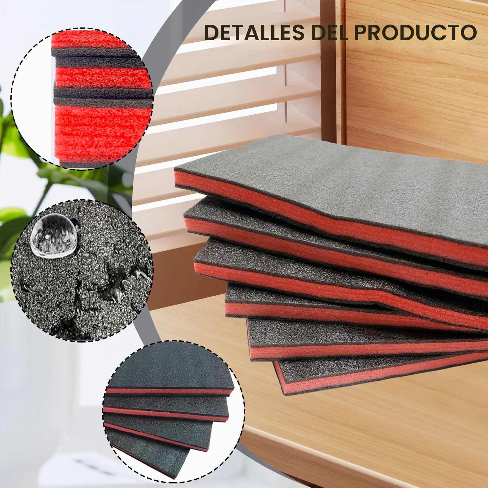 Espuma para Caja de Herramientas, Caja de Herramientas con Espuma Shadow para Insertos (40 x 30 x 2,5 cm, Paquete de 6)