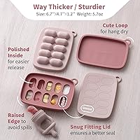 Vista 4 de SAMiGO Baby Food Fruit Feeder and Breastmilk Popsicle Mold Set, Silicone Fruit Teether, Food Feeder Pacifier for Teething Relief, Freezer Tray, Baby