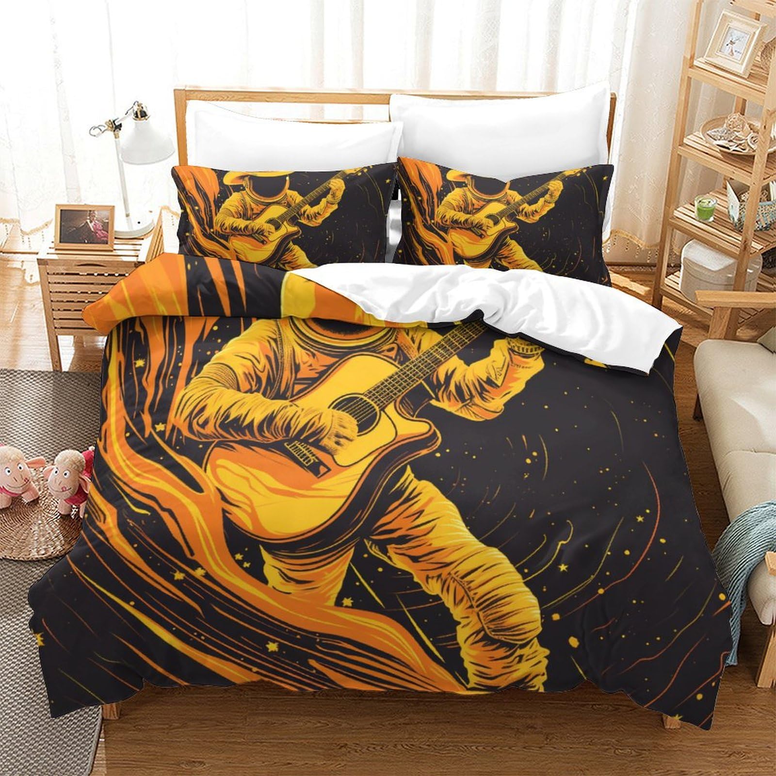 Housse de couette guitare en 3D pour transformer votre chambre en studio de musique rock