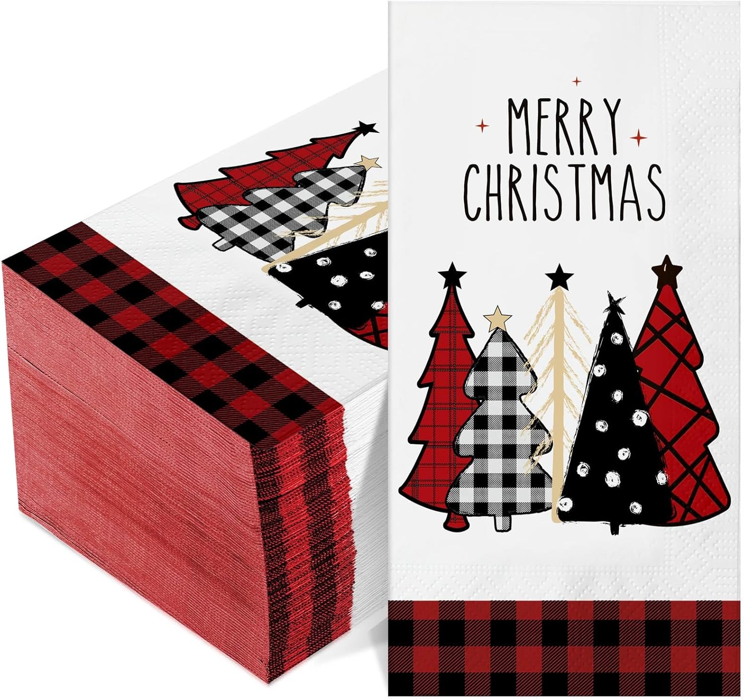 100 Pieces Christmas Napkins Bulk Holiday Disposable Paper