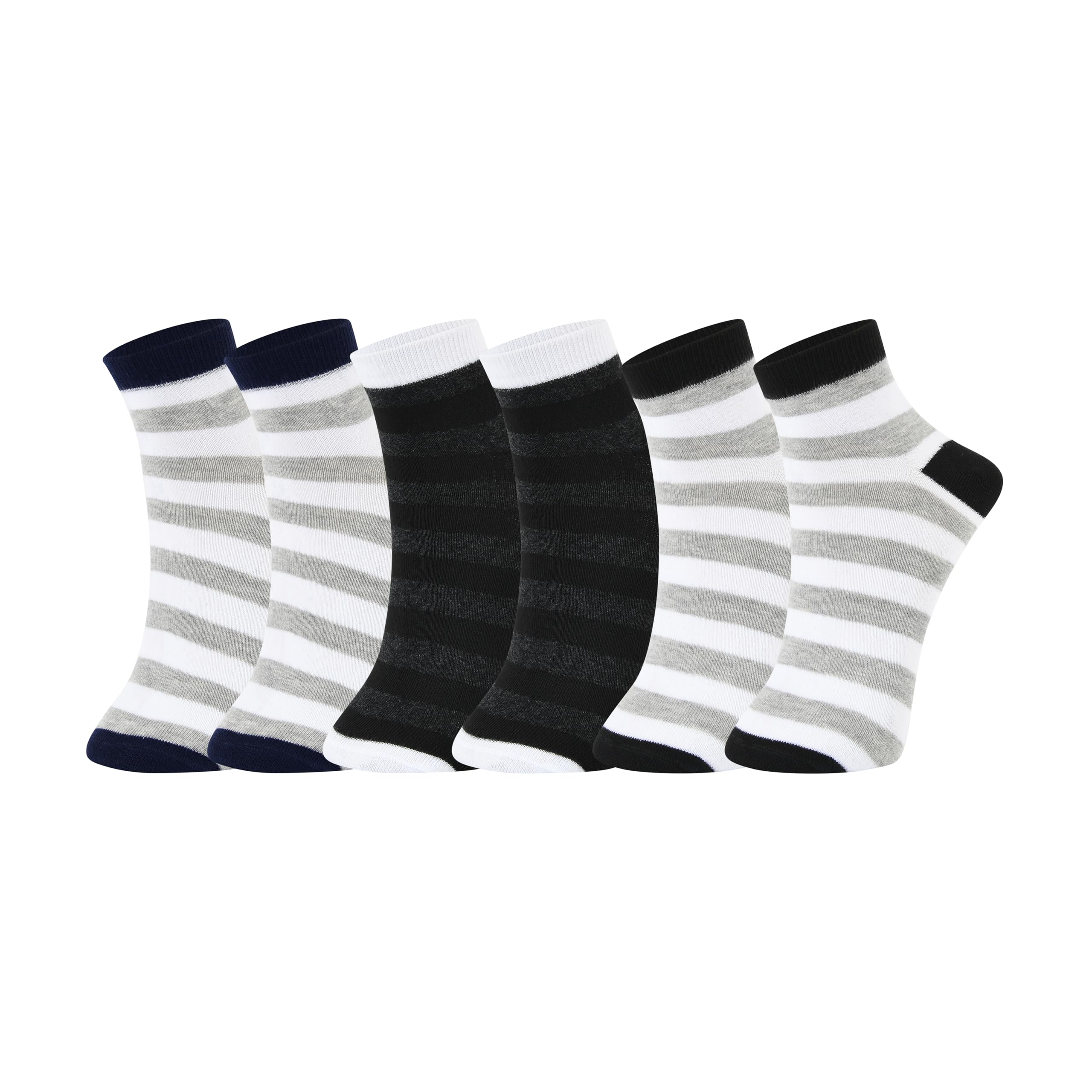 Comfort Fit Striped Pattern Socks for Men & Women | Pack of 3 Durable, Odor-Resistant & Skin-Friendly Fabric | Perfect for Casual, Sports & Everyday Use-image-2