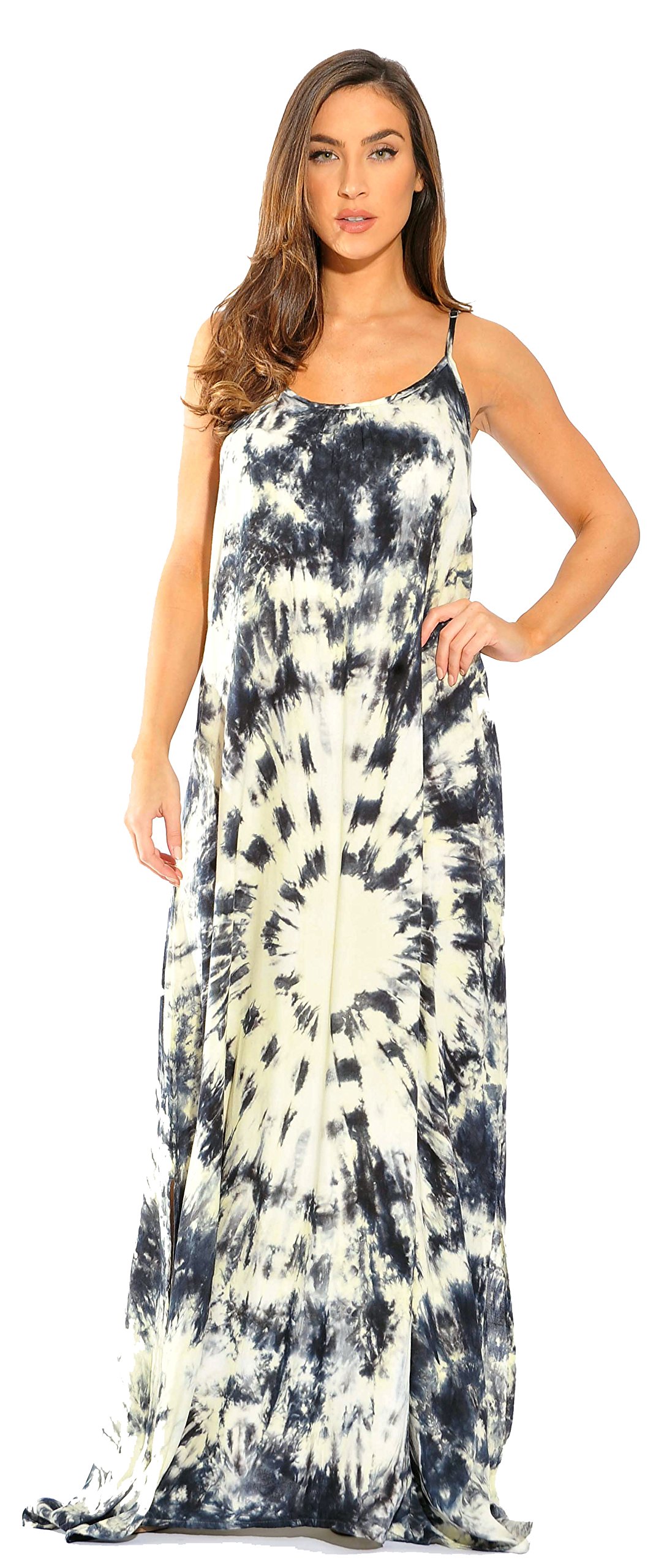 tie dye spaghetti strap maxi dress