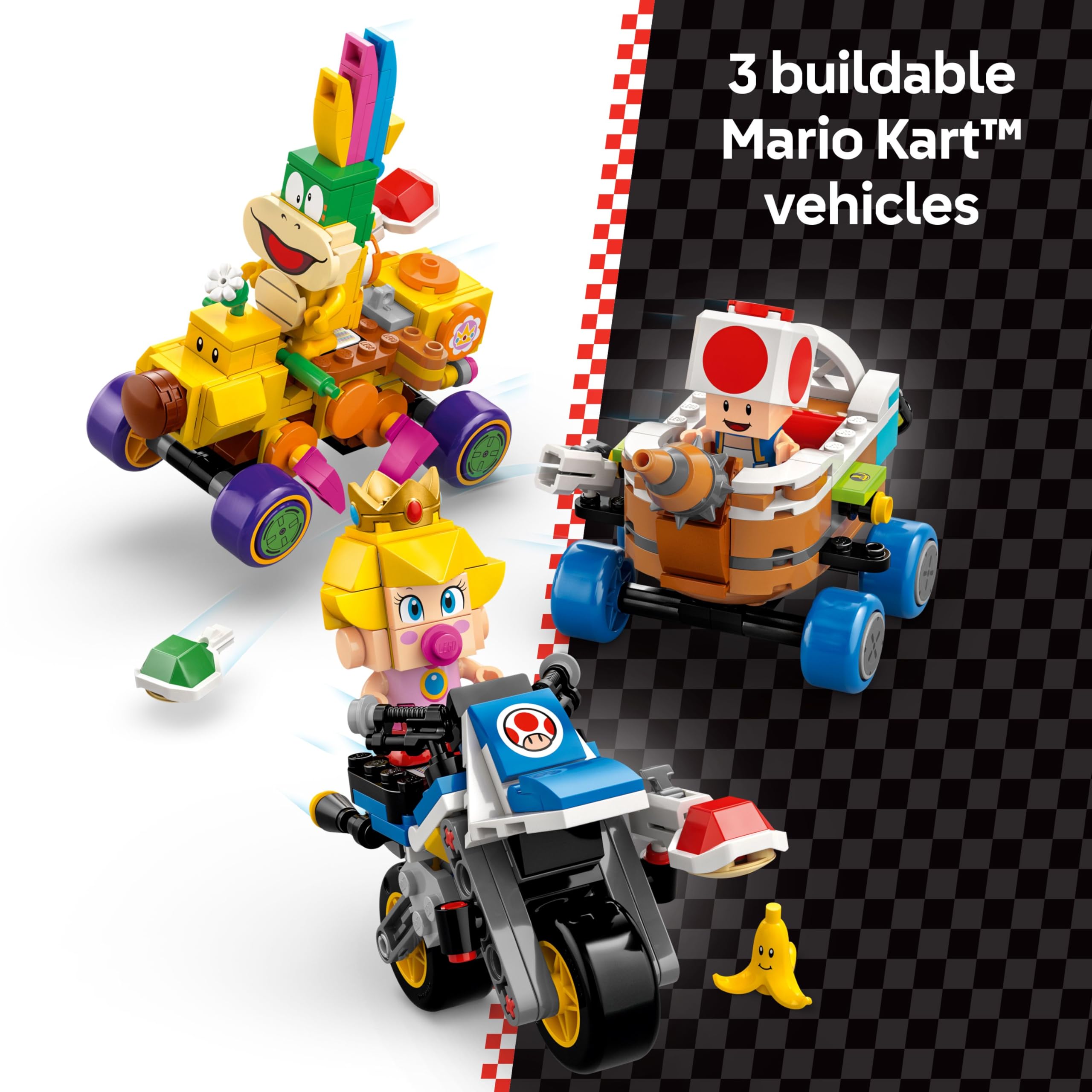 LEGO Super Mario: Mario Kart Baby Peach & Grand Prix Set Home Circuit - Nintendo Toy Building Set for Kids, Girls and Boys, Ages 8+ - Collectible Mario Kart Toy - Gift Idea for Birthdays - 72036 - Image 3