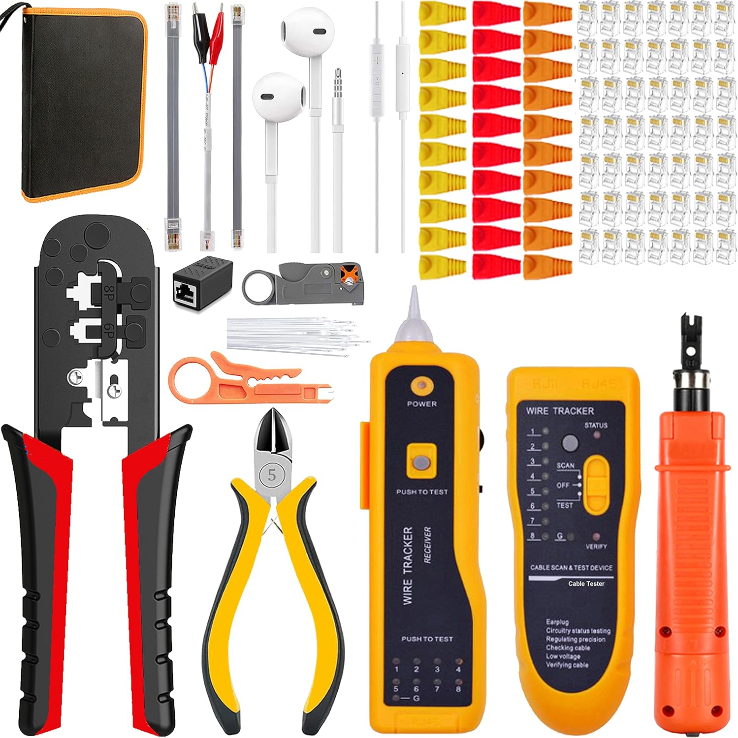 TAIWAIN RJ45 Crimp Tool Kit CAT5 CAT6 RJ45 Crimper Set Network Lan Wire