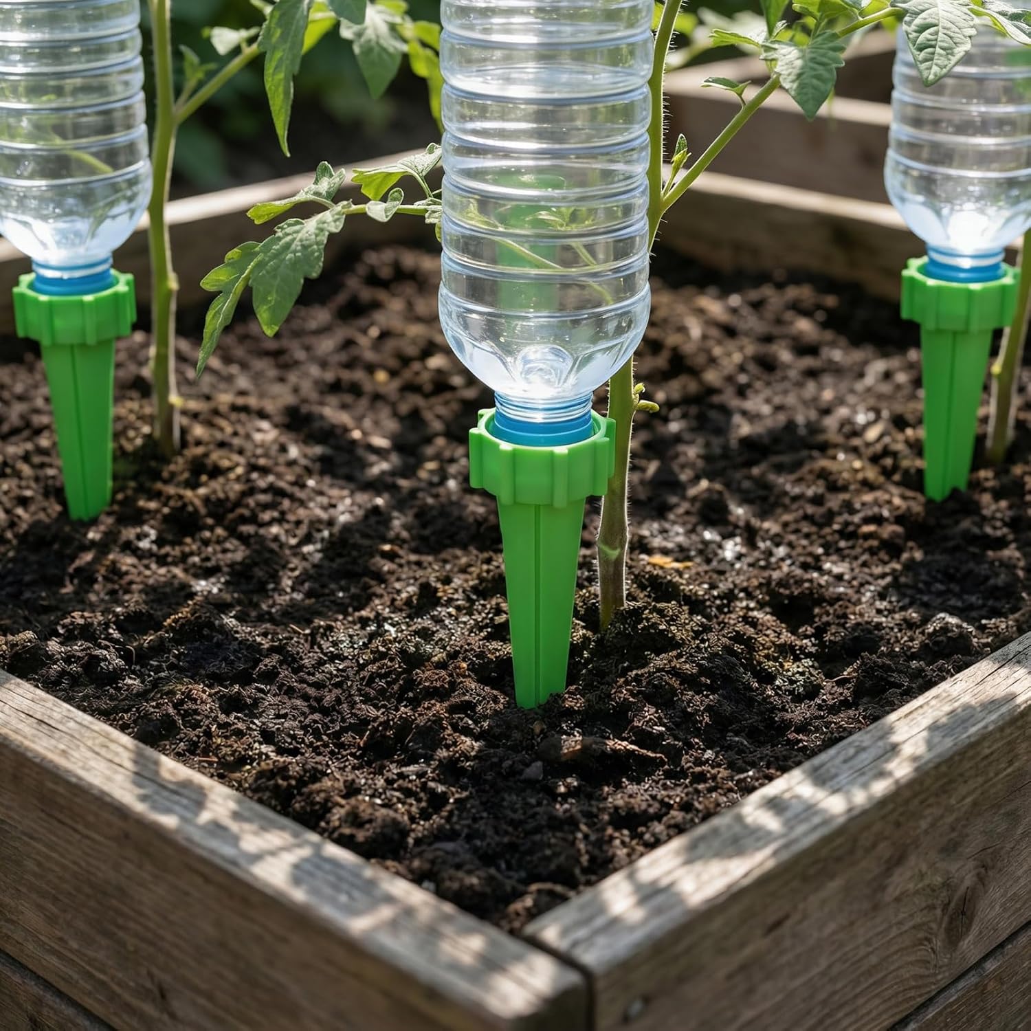 Operitacx 16 Pcs Self Watering Spikes, Plastic Plant Watering Spikes for 1 Inch Bottle Neck, Slow Drip Plant Waterer for Indoor Outdoor Potted Irrigation