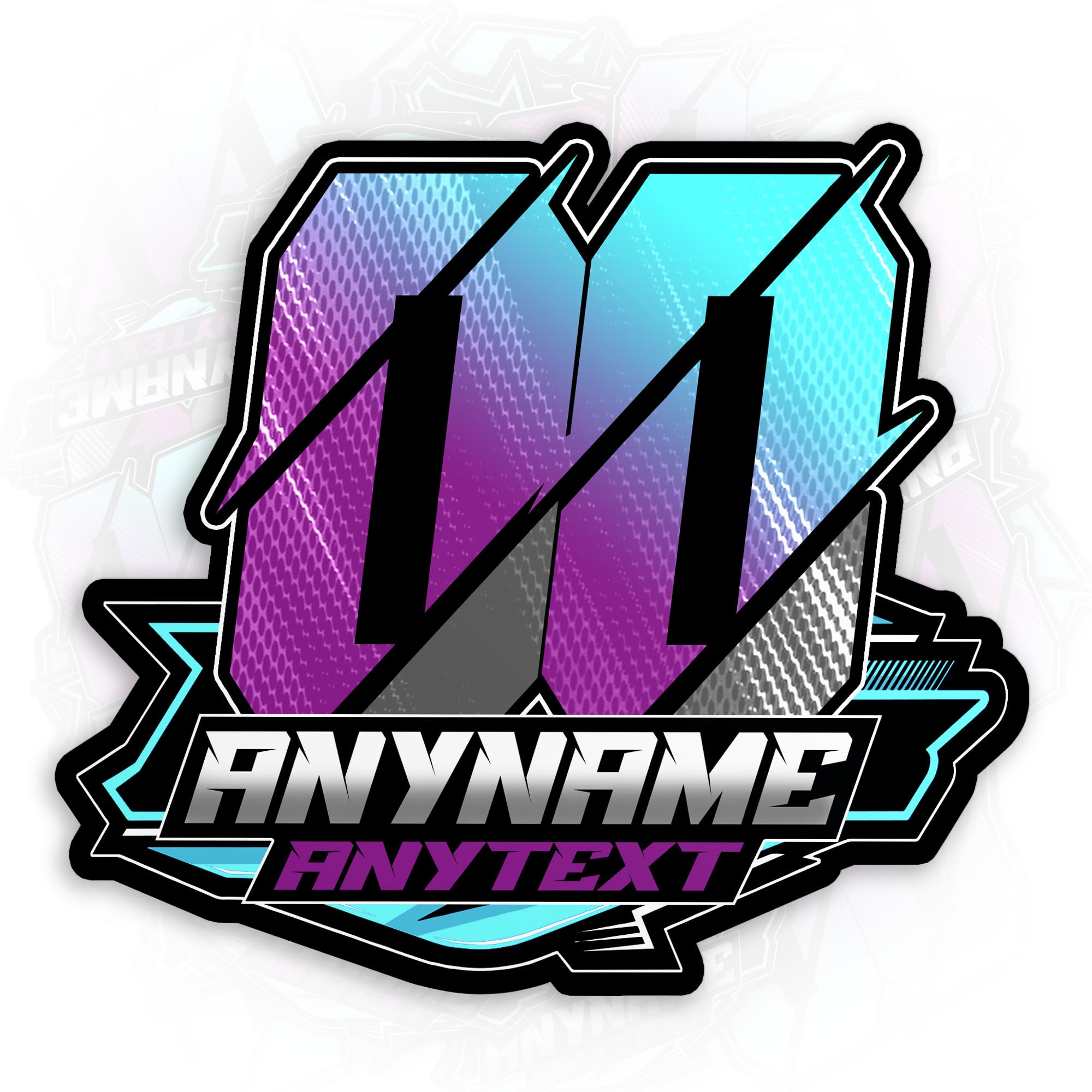 Custom Racing Sports Sticker Personalized Motocross Name Number Decal Stickers Motorbike Waterproof Die-Cut Vinyl Sticker for Dirt Bike Car Truck