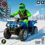 オフロードスノーマウンテンATVクワッドバイクメガランプスタントレーシングスノーバイクゲーム