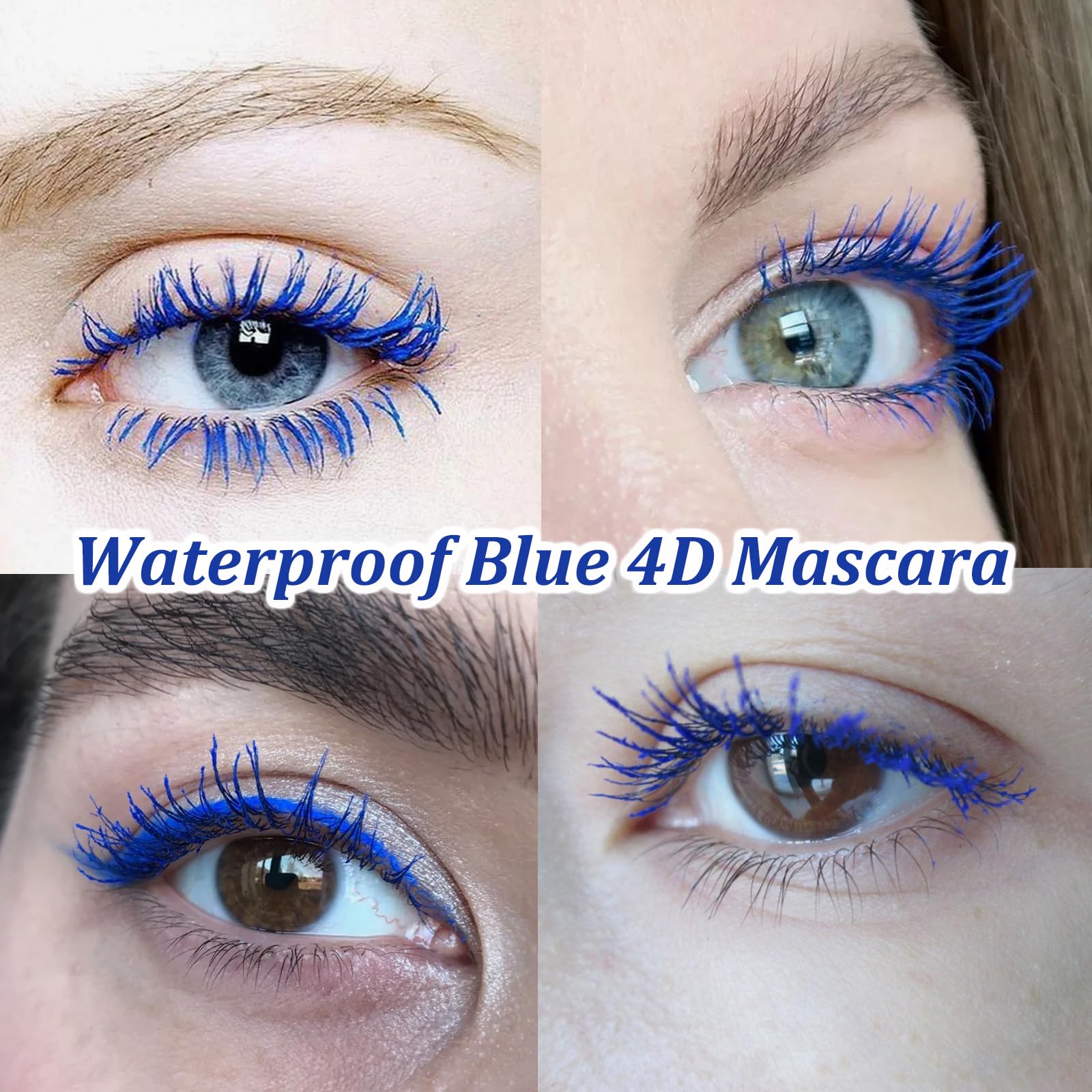 Blue Waterproof Mascara 4D Fiber Blue Mascara Colorful mascara for Eyes, Extra Long Navy Blue Charming - Image 2