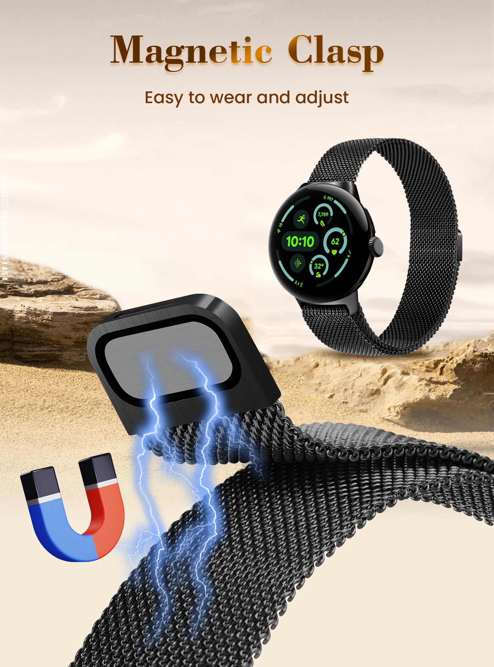 Amazon.com: Yeahxing Milanese-Band for Google-Pixel Watch-3 45mm 