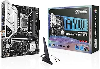 ASUS B760M-AYW WiFi D4 II Intel® B760 (LGA 1700) microATX mATX Motherboard, PCIe 5.0 x16 Support, Two M.2 Slots, DDR4, Realtek 2.5Gb Ethernet, Wi-Fi 6, HDMI, SATA 6 Gbps, Front USB 5Gbps, Aura Sync