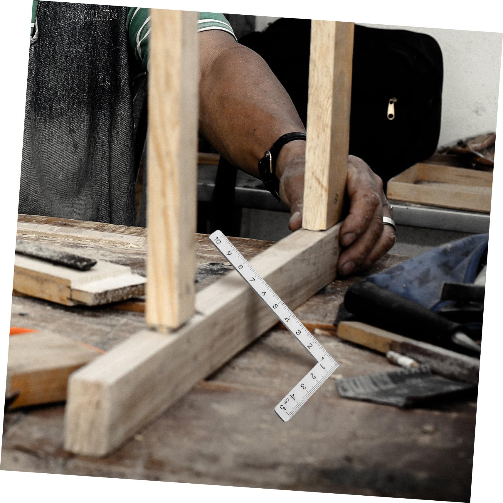 NUOBESTY 5pezzi Framing Inossidabile Righello Per Falegnameria Design Leggero e Portatile Strumento Misurazione Precisa Per e Lavori Finitura