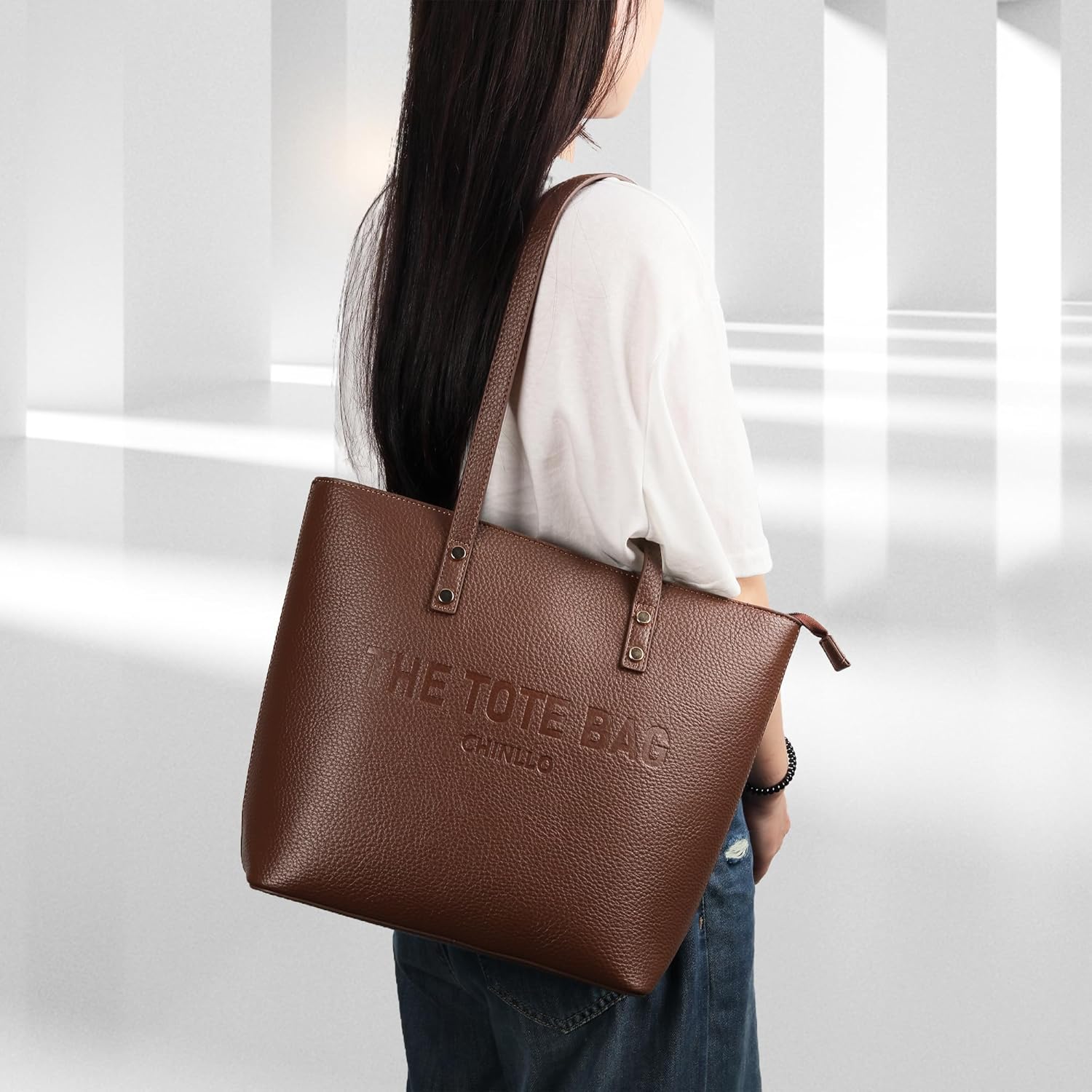 Tote Bag for Women, Medium Top Handle Handbags Purse - Image 2