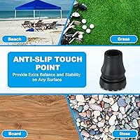 Vista 4 de PATIKIL Puntas de bastón cuádruple de 7/16 pulgadas, 8 piezas de goma antideslizante, accesorios de repuesto para bastón de pie, para mujeres