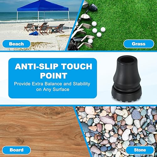 Miniatura 4 de PATIKIL Puntas de bastón cuádruple de 716 pulgadas, 8 piezas de goma antideslizante, accesorios de repuesto para bastón de pie, para mujeres,