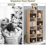 Stackable Storage Basket: Plastic Baskets Bins, Baskets for Organizing, Pantry Decorative Containers for Closets, Cabinets, Shelves(8 Pack, Black)
