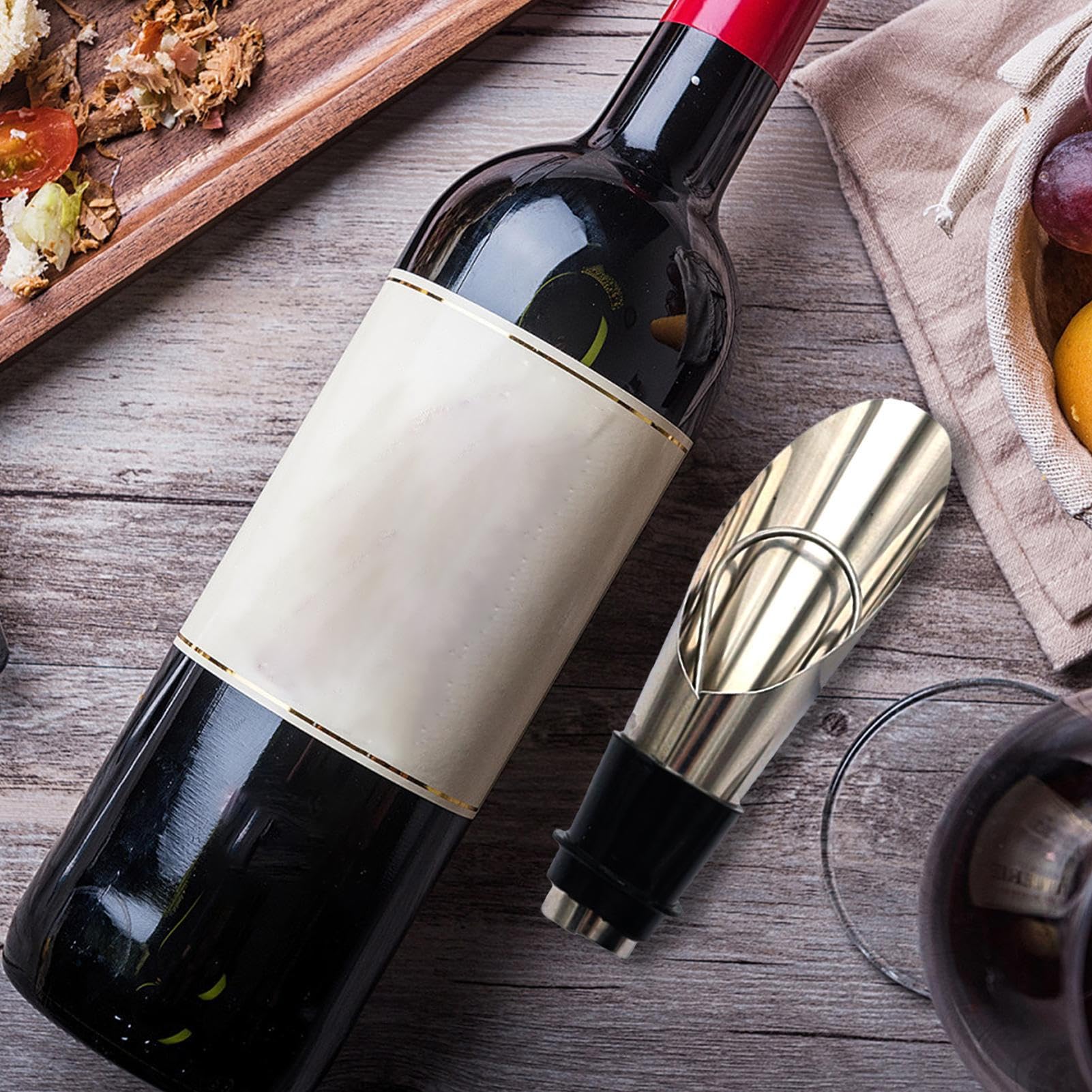 Stainless Wine Stopper Pourer – 2 Pack Bottle Disc Set, Easy Flow Beverage Tool, Leak Resistant Seal | Cocktail Wine Bar Accessories For Home Entertaining Dinner Parties Kitchen Drinks Use