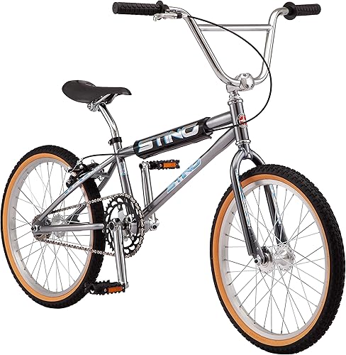 Vista 13 de Schwinn Sting Pro y Predator Cruiser BMX Bicicleta Bike, diseños retro, tracción de una sola velocidad, marco de acero Hi-Ten, ruedas de 20 o 24