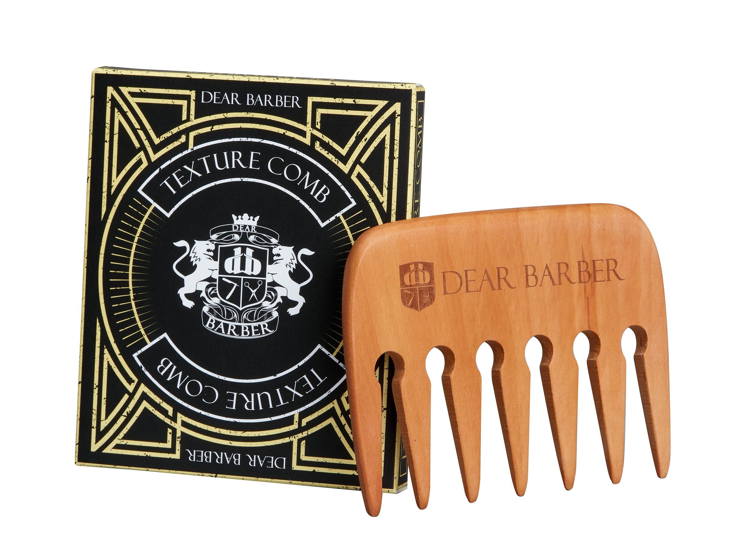 Dear Barber Wooden WIDE TOOTH COMB, Professional Hair Styling Accessory for Men & Women