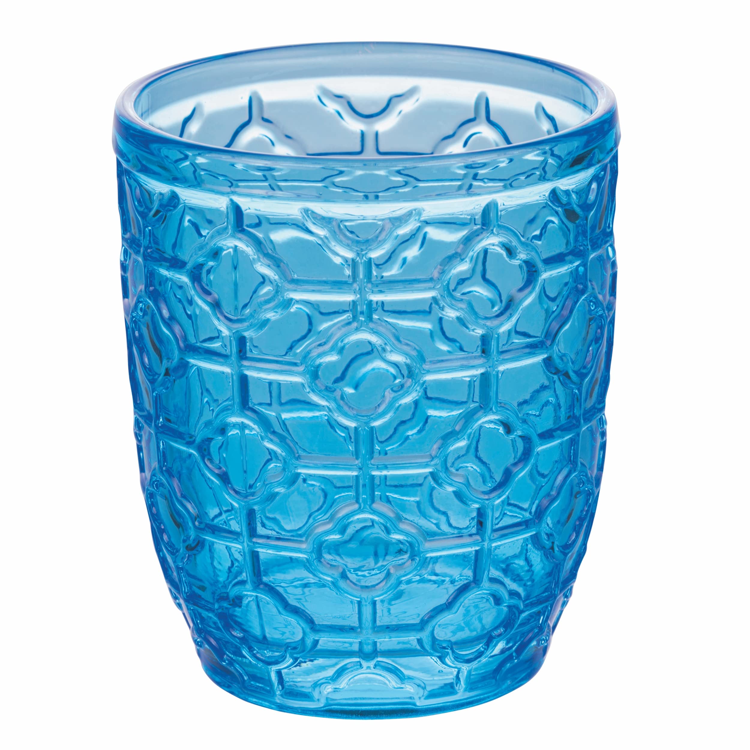 Zestaw 6 szklanek do wody, 350 ml, przezroczyste szkło witrażowe, geometria ocean