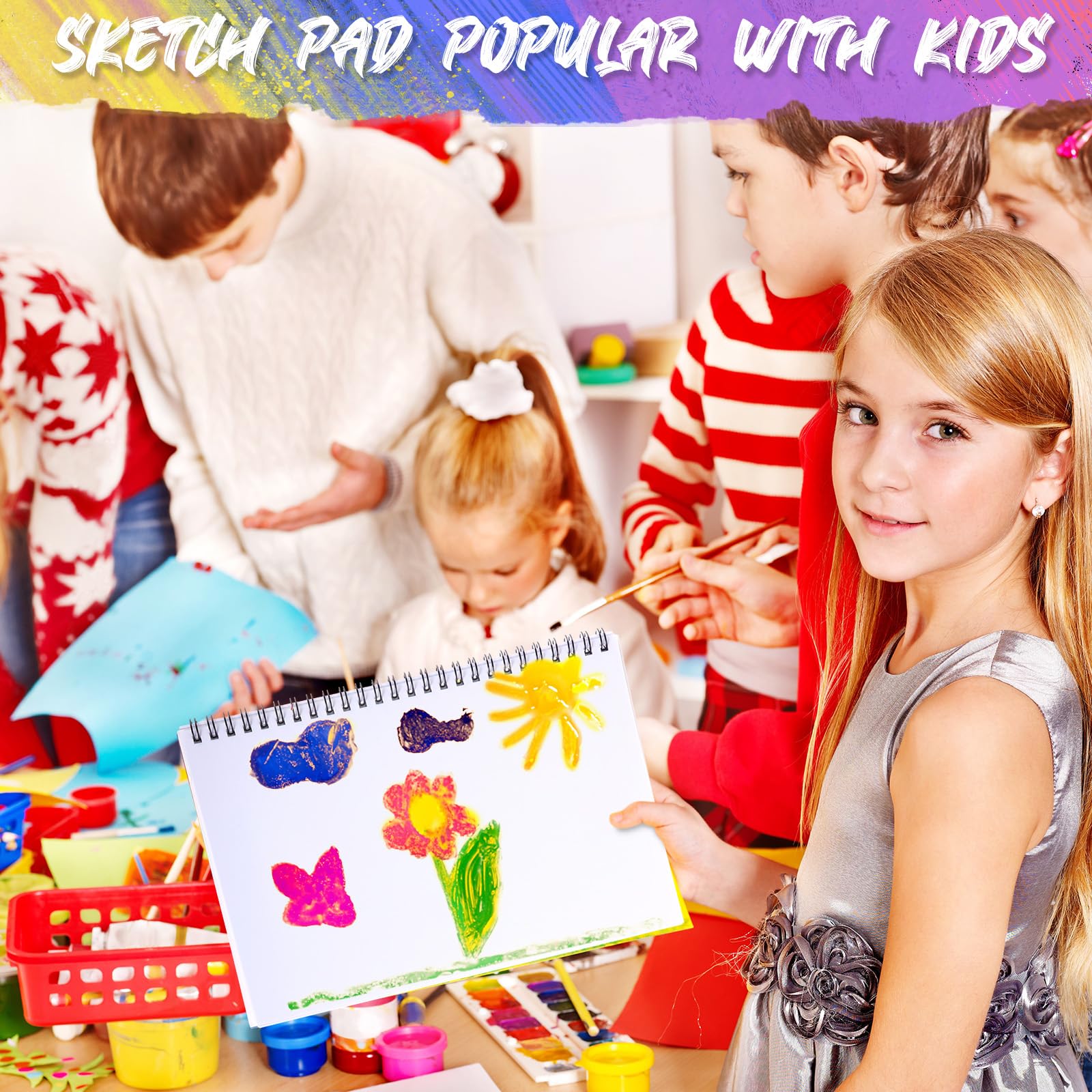 Fulmoon Sketch Pad For Kids - 25-Pack Spiral Drawing Pads, 6x9 Inch, 30 Sheets Each - View #8