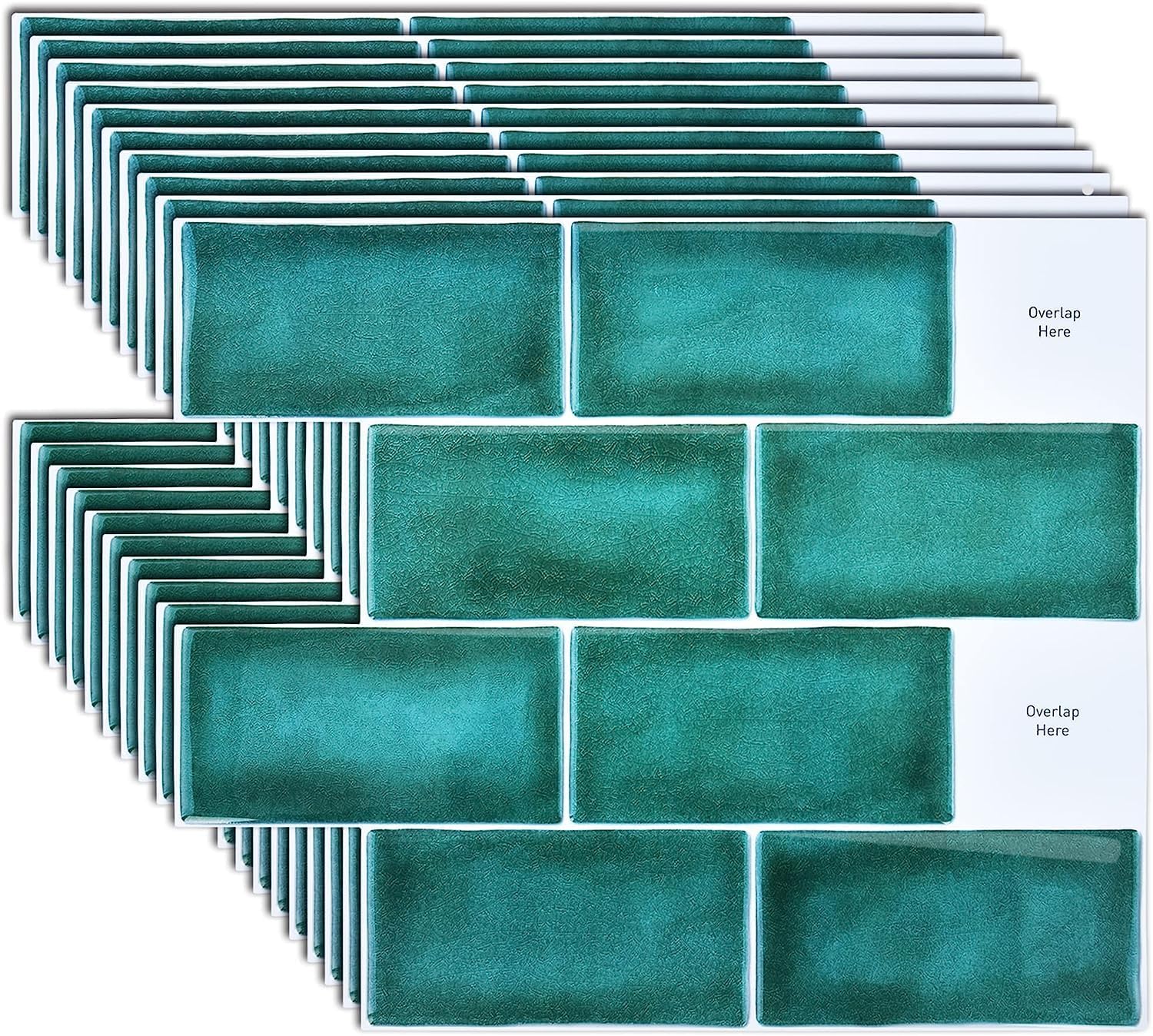 HEITICUP 10Sheet Peel and Stick Tiles Backsplash, 12"x12", 3D Subway