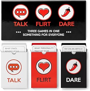 Romantic Game for Couples - Couples Gift - Perfect Date Night Ideas - Girlfriend, Boyfriend, Newlywed, Wife or Husband. 3-in-1:Talk, Flirt, Dare. Reignite and Deepen Relationship with Your Partner.