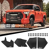 Vista 2 de Protectores de protección contra salpicaduras delanteros con clips compatibles con Tundra Sequoia 2007-2022 con sello de delantal de lodo, aletas